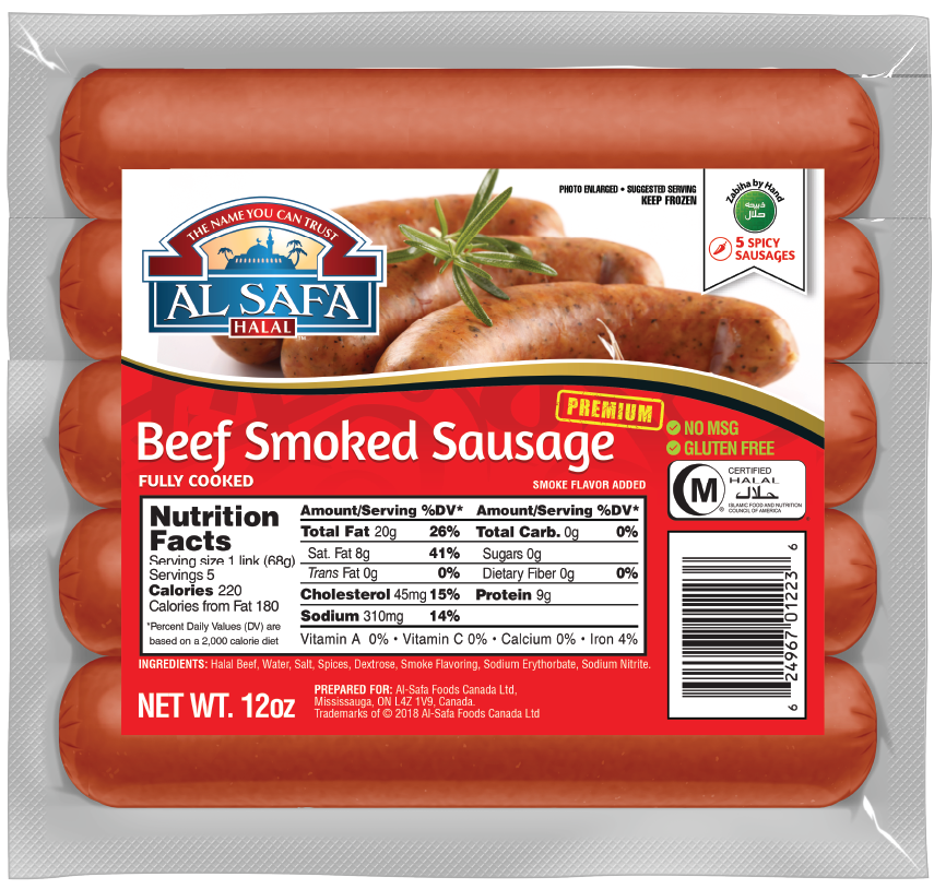 Al Safa Beef Smoked Sausage 5 ct