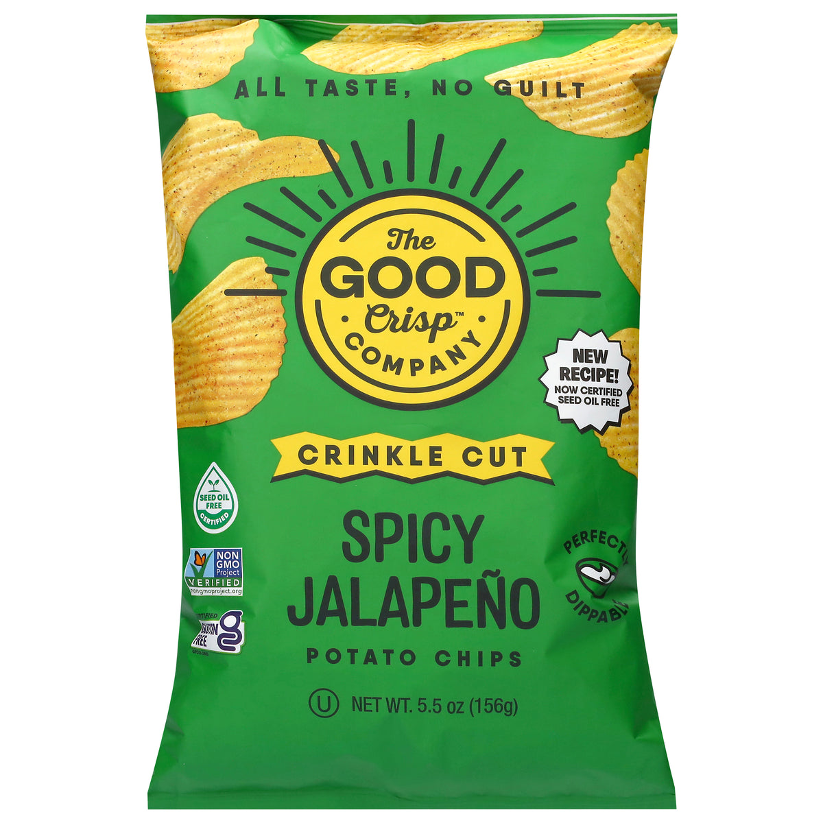 The Good Crisp Company Crinkle Cut Spicy Jalapeno Potato Chips 5.5 oz