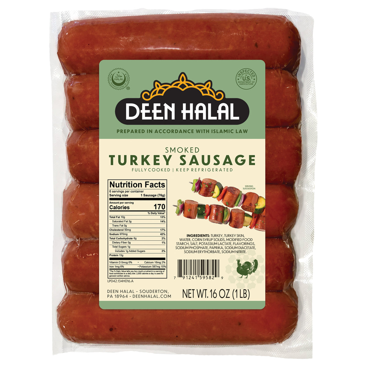 Deen Halal Smoked Turkey Sausage