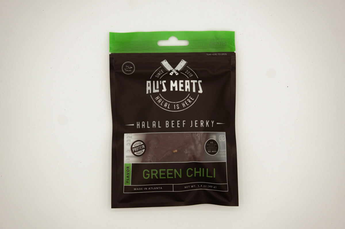 Ali's Meats Original Halal Beef Jerky Green Chili