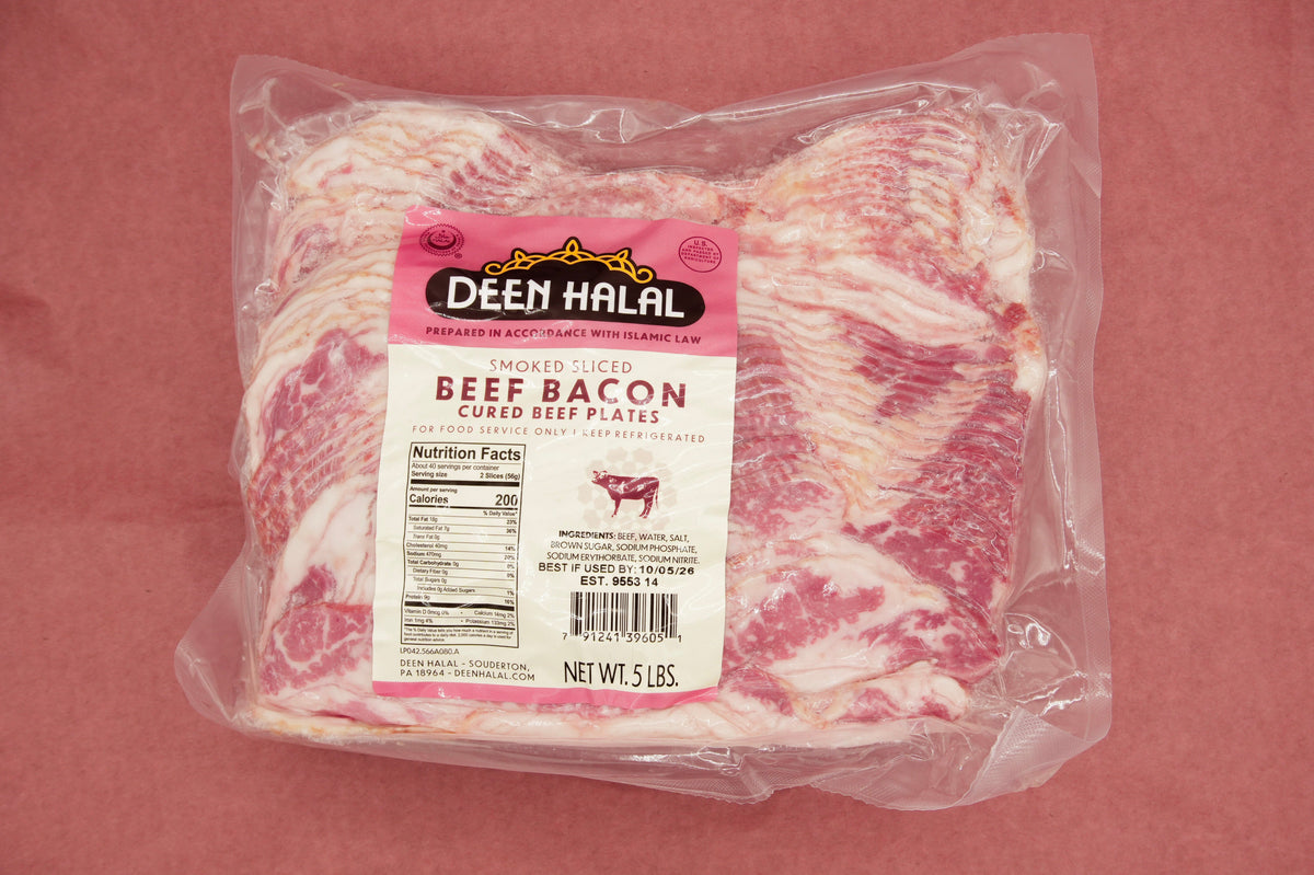 Deen Halal Beef Bacon 5lbs