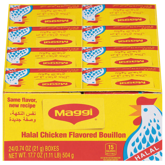 Maggi Halal Chicken Flavored Bouillon 24 - 0.74 oz Boxes